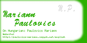 mariann paulovics business card